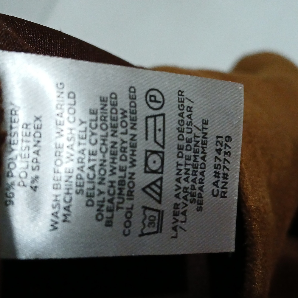 Ann Taylor Warm Brown Suede-Like Top - Picture 9 of 9